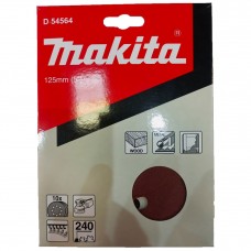 Makita D-54564 Диск шлифовальный 8 отв.коричневый D125 мм, A240, 10 шт.